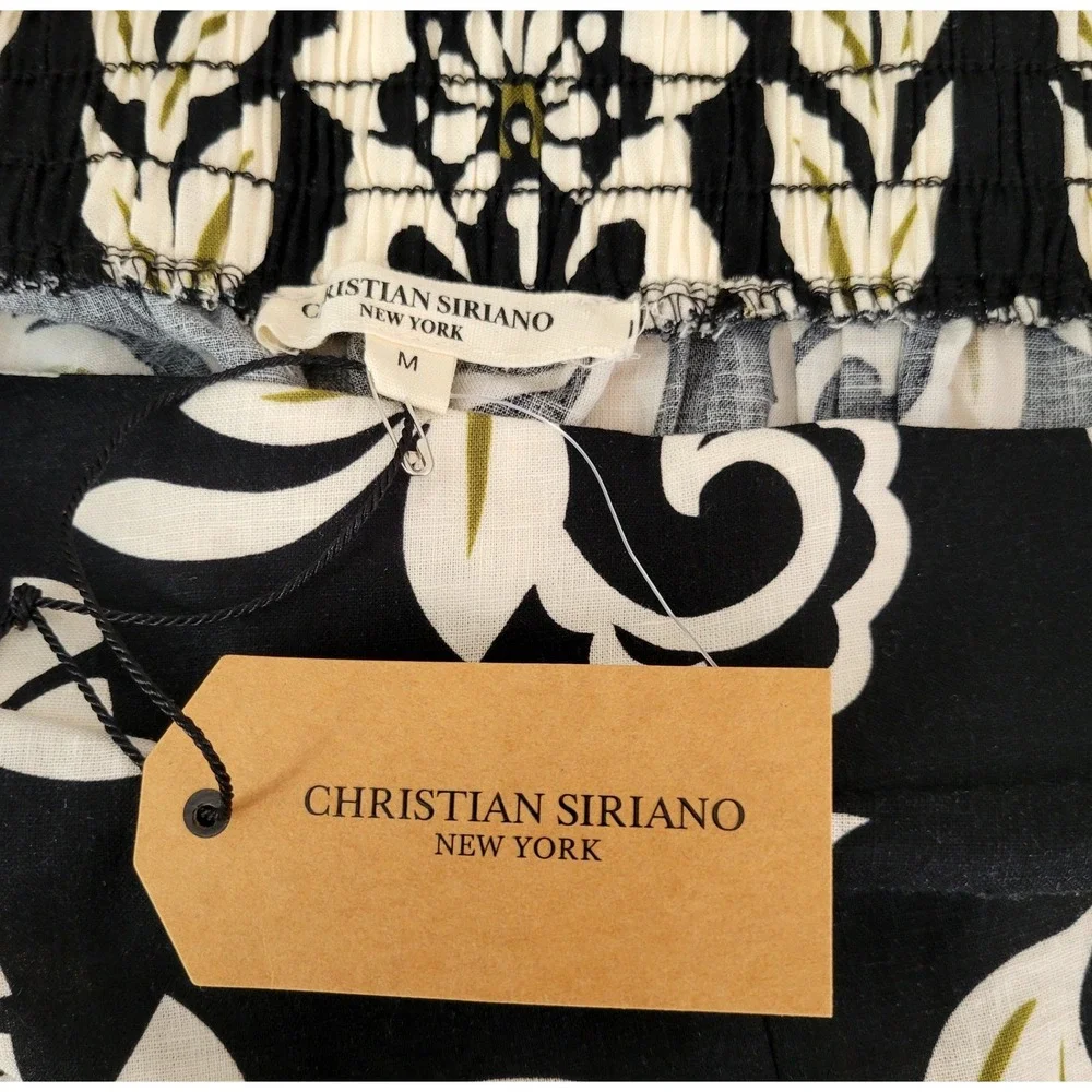 New Christian Siriano Wide Leg High Waisted Trouser Black Cream Olive Green Boho - Picture 8 of 14